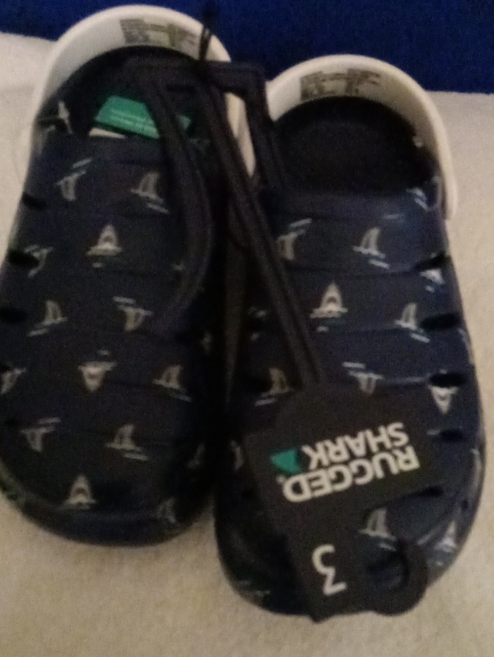 Kids Navy Shark Clog - Size 3
